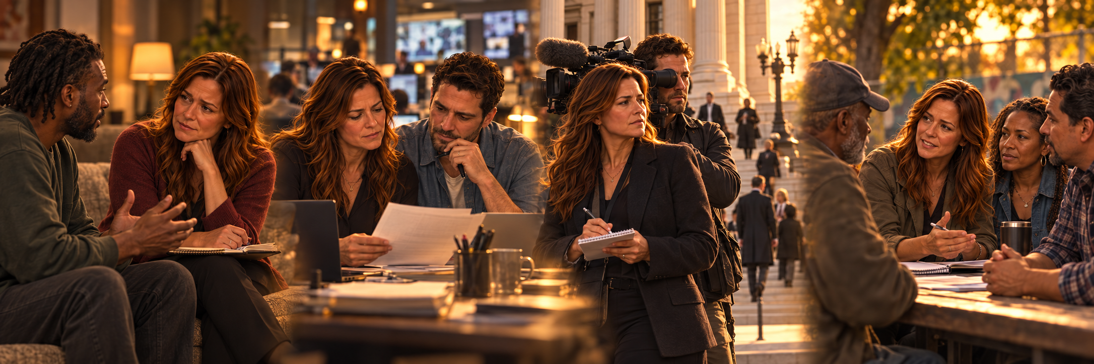 Media — four scenes of support and connection