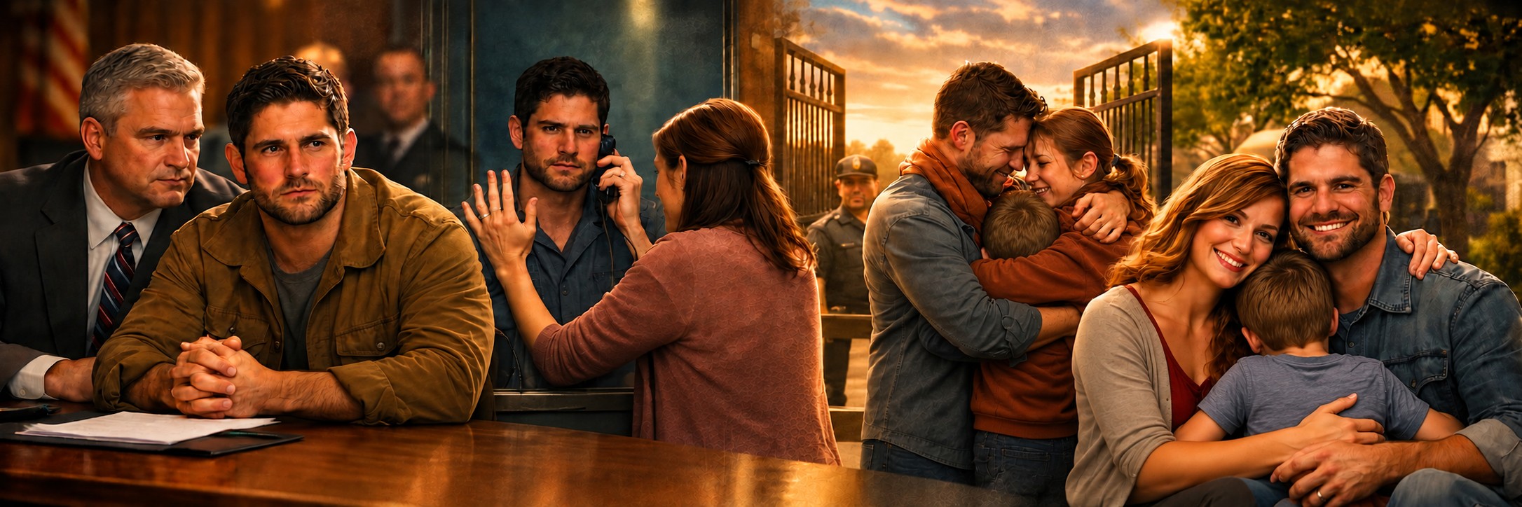 Four scenes of support, connection, and coming home